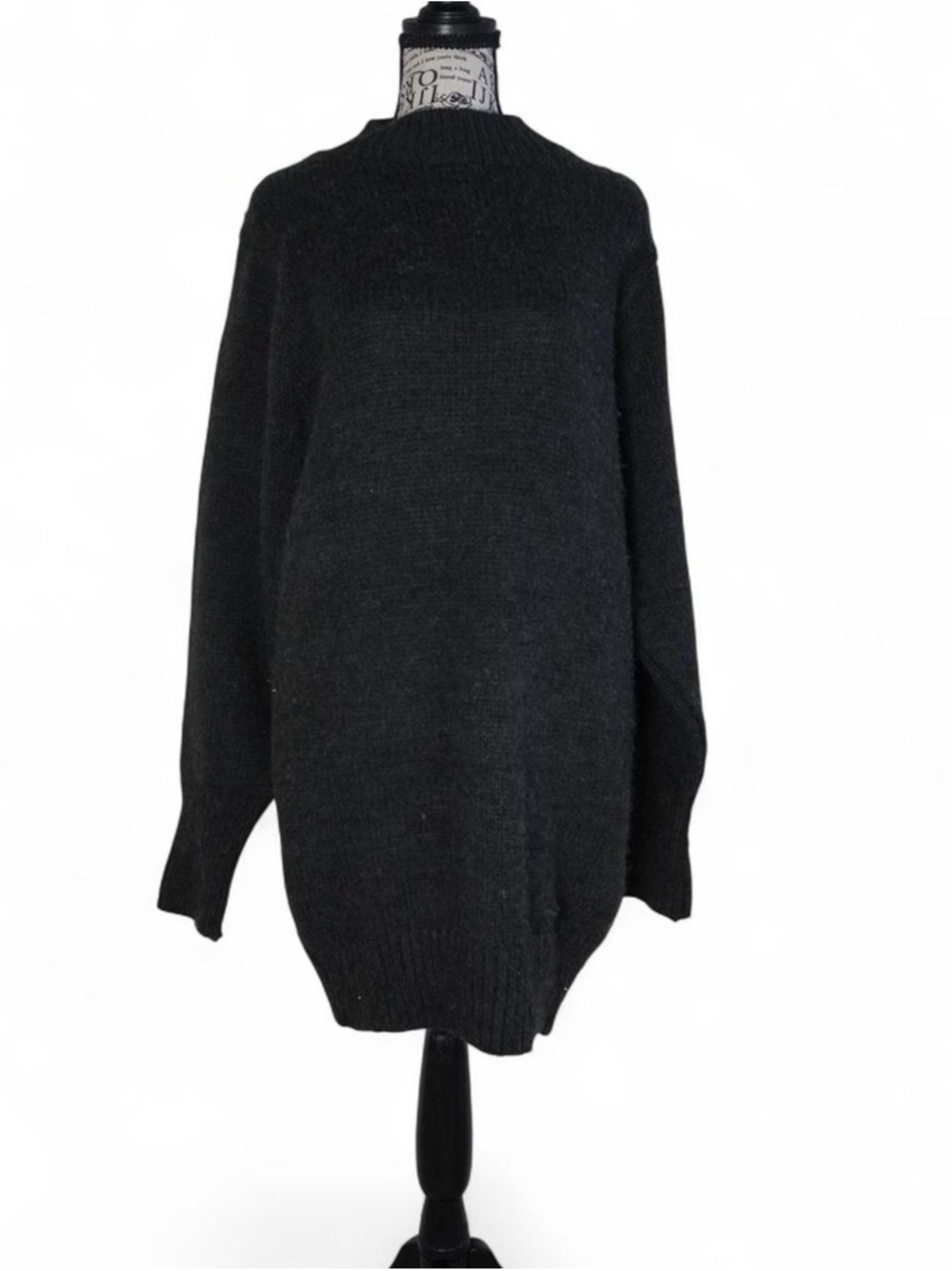 Topshop Black Oversized Crewneck Sweater